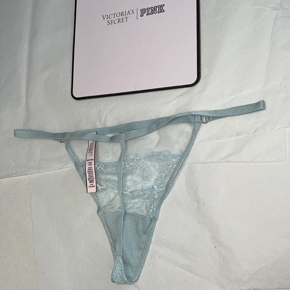 (L) Victoria's Secret Mesh & Lace VString THONG Panty - Picture 9 of 12